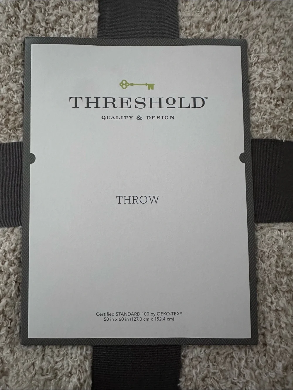 Threshold Beige Cozy Plush Throw Blanket